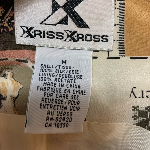 Xriss Xross silk Vintage buttoned vest, size M - Picture 3 of 8